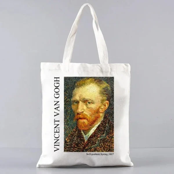 Vincent Van Gogh Capacious Tote Bag Casual Portable Shoulder Bag Lightweight Shopping Bag Reusable Canvas Bag Gift for Girls - Image 9