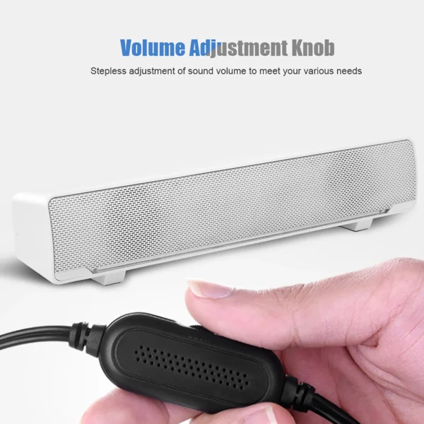 USB Wired Soundbar Music Player Bass Surround Sound Box 3.5mm Input for PC Cellphones - Image 3