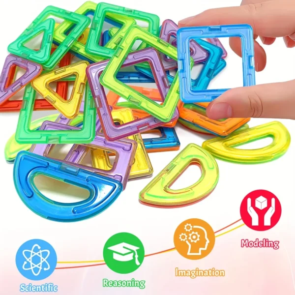 Magnetic Building Blocks DIY Magnets Toys, Big Size STEM Construction Set Toys, Learning Educational Magnet Toys, Random Colors - Image 5