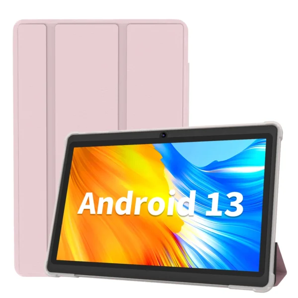 Pritom 7 Inch Tablet PC, Android 13 Quad Core, 4GB(2+2GB Virtual) RAM 32GB ROM, WiFi, Dual Camera, USB C, with Leather Case - Image 2