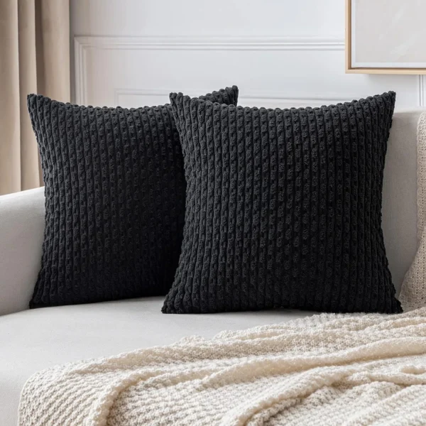 Spring Sage Green Decorative Throw Pillow Covers 18x18 Soft Corduroy Striped Square Pillow Covers for Couch Living Room Bed Sofa - Image 16