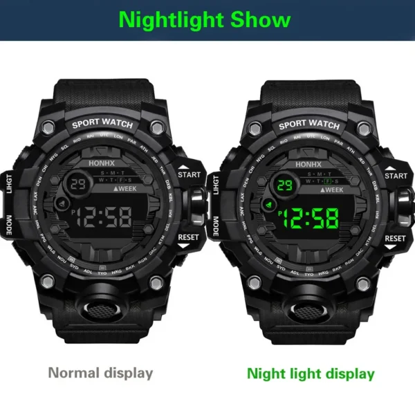 Y12 Men's Watches Big Dial LED Digital Watch Multifunction Men Sports Watch Alarm Clock Stopwatch Fitness Electronic Wristwatch - Image 5