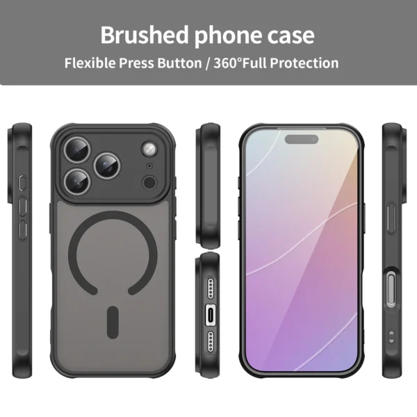 Shockproof Skin feel Matte Translucent Magnetic Case For iPhone 17 Pro Max 16 15 14 13 12 Pro Max Plus 17 Air 16e Magsafe Case - Image 6