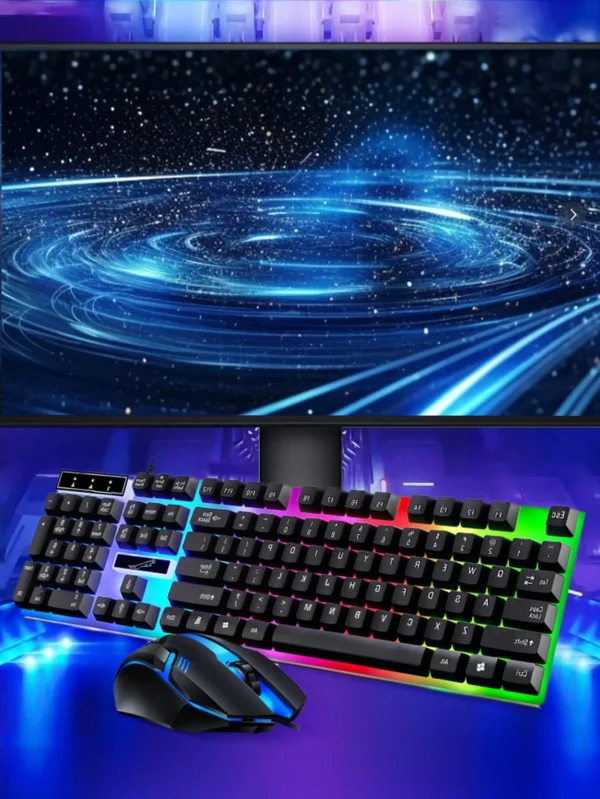 Glow Mechanical Feel Wired Keyboard and Mouse Set, ergonomic design, suitable for both gaming and office use - Image 3