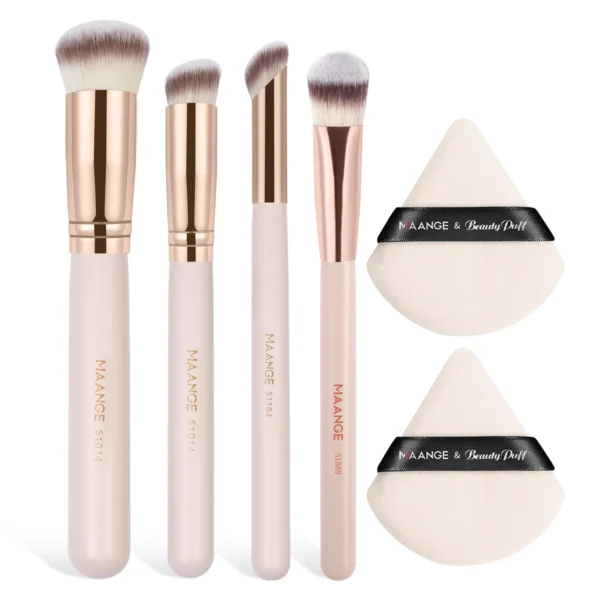 MAANGE 6pcs Makeup Tool Kit with 4pcs Brushes 2pcs Powder Puff Accessories Foundation Eyeshadow Concealer Brushes Makeup Beauty - Image 7