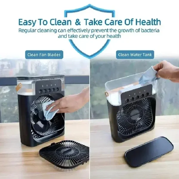 Home - Friendly Portable Fan Air Conditioner: 3 - in - 1 Design with Humidifier USB Electric LED Night Light - Image 4