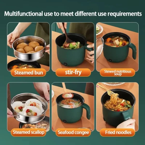 Capacity Mini Home Cooking Pot Multifunctional Rice Cooker Non Stick Pan Safety Material Potable Stockpot Utility Electrice - Image 6