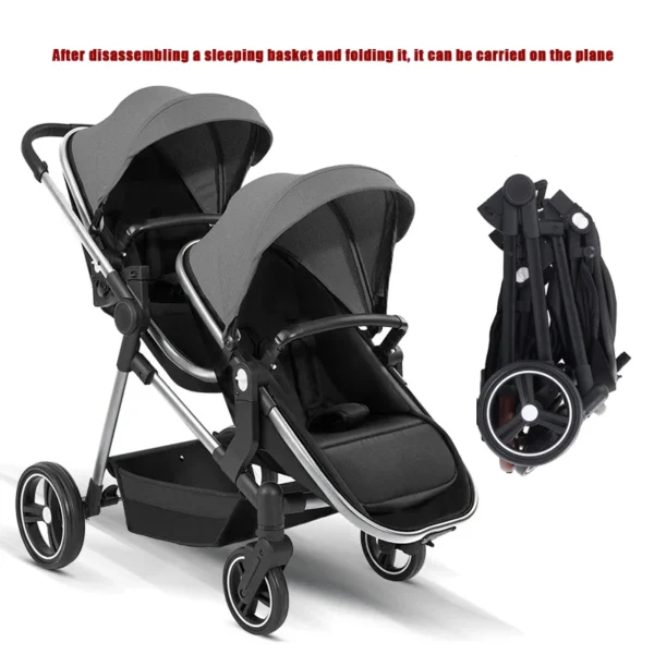 Twin Stroller, Can Be Taken on Board An Airplane, Versatile Foldable Stroller That Can Be Detached Into A Lightweight Stroller - Image 6
