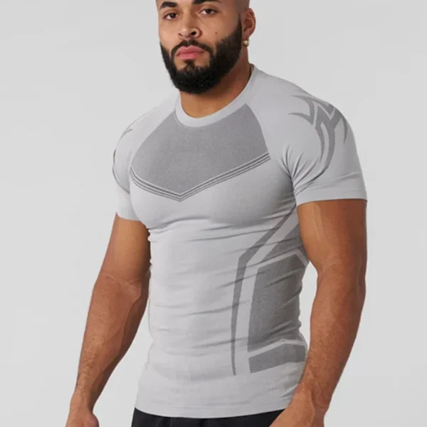 Men Short Sleeve Compression Shirts Quick Dry Fitness Cycling Running T-Shirt Workout Training Underwear Gym Clothing - Image 2