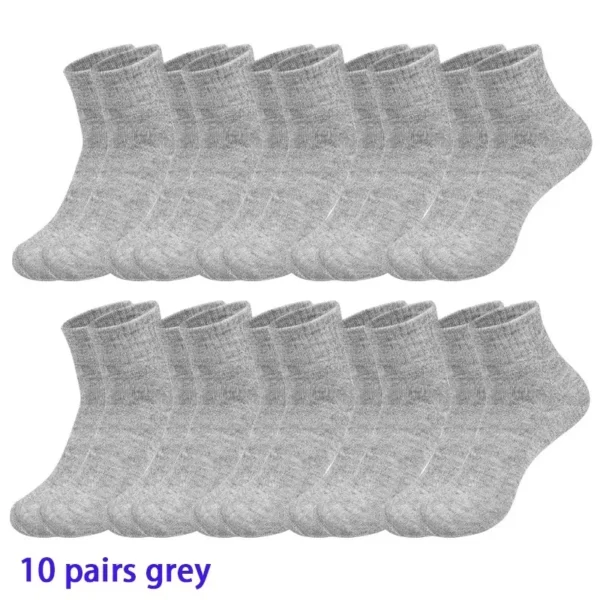 4/5/8/10/20 Pairs of MEN'S AND WOMEN'S Black Cotton Business Mid Length Soft and Warm Autumn/winter Solid Color Casual Socks - Image 15