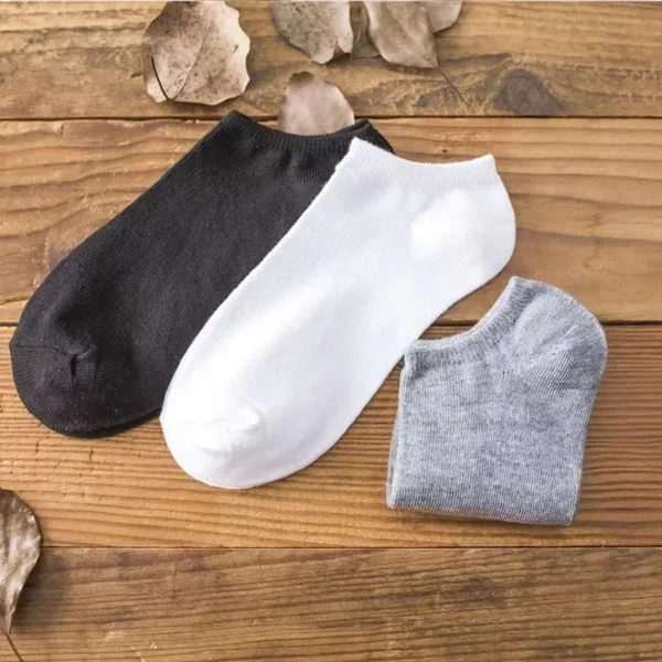 5/10 Pairs Women Socks Breathable Sports socks Solid Color Boat socks Comfortable Cotton AnkleSocks White Black - Image 3