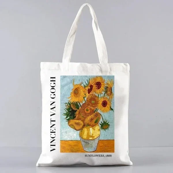 Vincent Van Gogh Capacious Tote Bag Casual Portable Shoulder Bag Lightweight Shopping Bag Reusable Canvas Bag Gift for Girls - Image 6