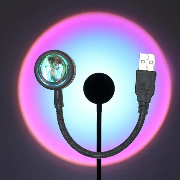 Drop Shipping USB Sunset Lamp LED Without Choice Mark Rainbow Neon Night Light Projector Photography Wall Atmosphere Lighting - Image 11