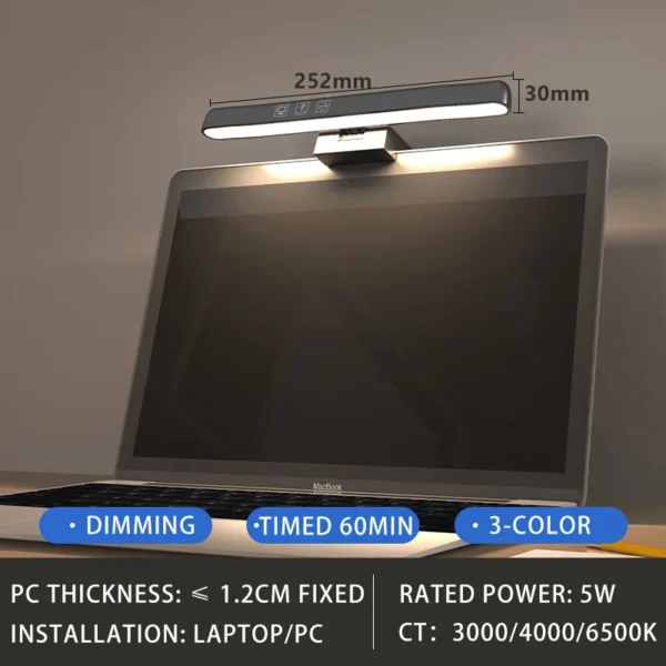 Led Computer Monitor Light Bar Desk Lighting Screen USB RGB Lamp For Study Reading Table Stepless Dimming Lamp Timing 50CM/33CM - Image 12