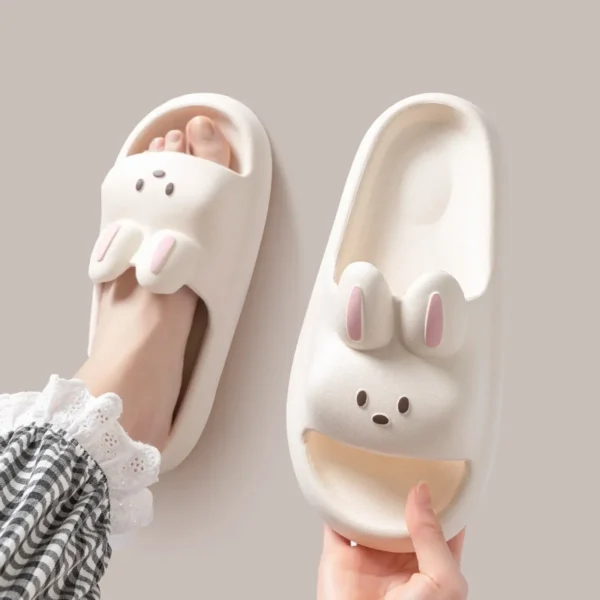 Cartoon Rabbit Slippers Soft Thick Sole Cute Slides Women Men Couples Summer Beach Sandals Bathroom Shower Non Slip Shoes - Image 2
