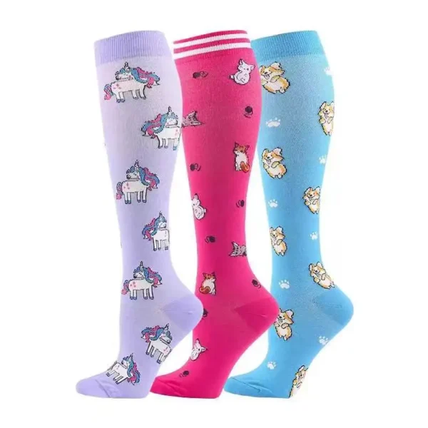 58 Styles 3 Pairs/Pack Compression Socks Knee High 30MmHg  Women Men Sports Socks Edema Diabetes Varicose Veins Running Socks - Image 11