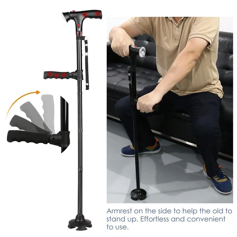 Collapsible Telescopic Folding Cane Elder Cane LED Walking Trusty Sticks Elder Crutches For Mothers The Elder Fathers With Alarm 1 Collapsible Telescopic Folding Cane Elder Cane LED Walking Trusty Sticks Elder Crutches For Mothers The Elder Fathers With Alarm
