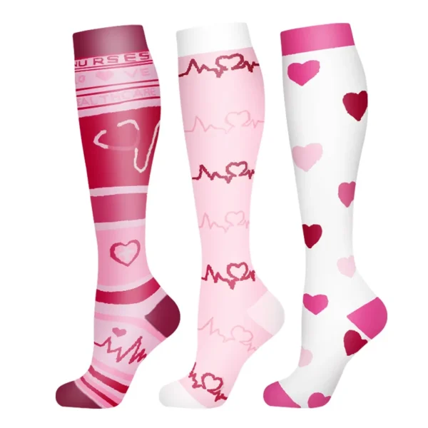 58 Styles 3 Pairs/Pack Compression Socks Knee High 30MmHg  Women Men Sports Socks Edema Diabetes Varicose Veins Running Socks - Image 54