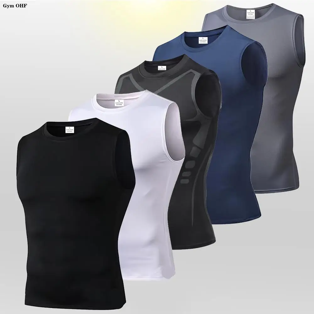 Men Quick Dry Running T-Shirts Compression Vest Sleeveless Quick-Drying Jersey Training Shirt Gym Mens Tank Top 1 Men Quick Dry Running T-Shirts Compression Vest Sleeveless Quick-Drying Jersey Training Shirt Gym Mens Tank Top