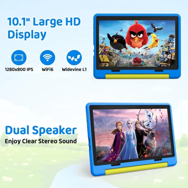URAO 10 Inch Cartoon Pattern Kids Tablet Android Octa-Core 8GB RAM 64GB ROM Learning Education Games Tablets Children's Gifts - Image 4
