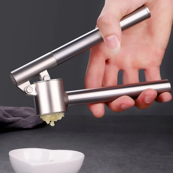 Stainless Steel Garlic Press Peeler Cleaning Brush Set Manual Ginger Garlic Press Garlic Chopper Kitchen Tool DIY Garlic Mincer - Image 2