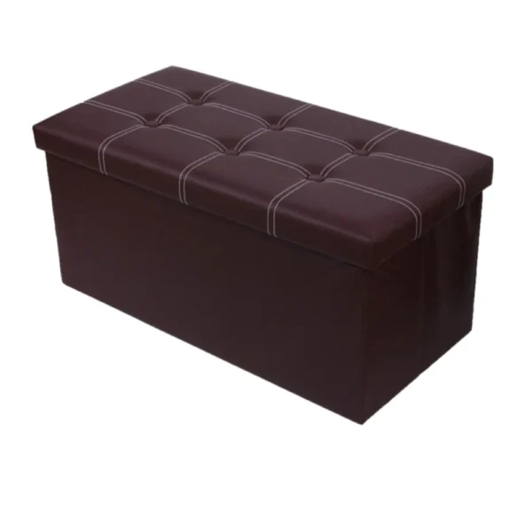 Large Capacity Folding Storage Stool, Leather Multifunctional Ottoman Seat Stool Footstool Toy Storage Box Bedroom Living Room - Image 14