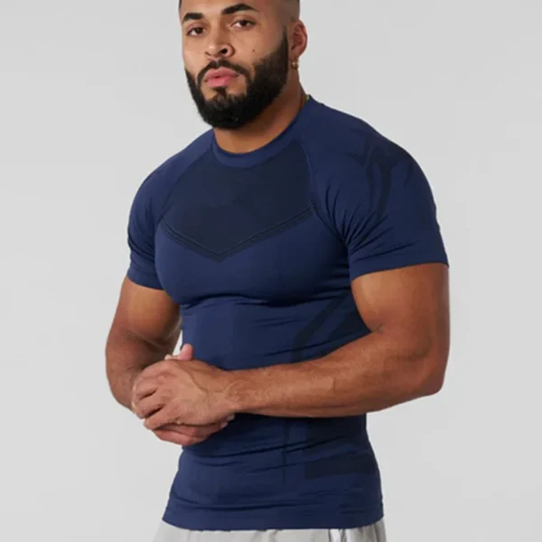 Men Short Sleeve Compression Shirts Quick Dry Fitness Cycling Running T-Shirt Workout Training Underwear Gym Clothing - Image 4