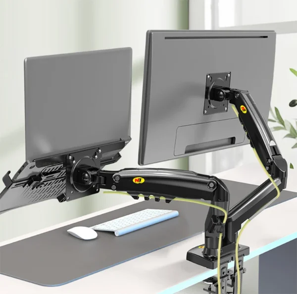 Desktop NB F160 + FP-2 Gas Spring Dual Arm for 17"-27" Monitor Holder + 10"-17" Laptop Support Air Press Mount Stand Load 2-9kg - Image 6