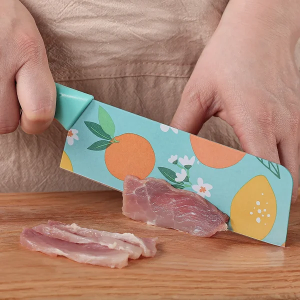 3pcs-set Kitchen Knife Set Stainless Steel Vegetable Knife Fruit Knife Colorful Fruit Print Knife Fruit knife Chef Knife - Image 5