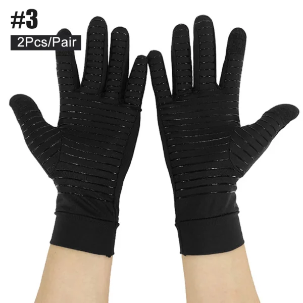 1Pair Copper Arthritis Compression Gloves Women Men Relieve Hand Pain Swelling and Carpal Tunnel Fingerless for Typing - Image 8