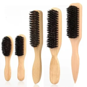 Boar Bristle Slick Back Hair Brush for Sleek Ponytail Bun & Smoothing Baby Hairs, Flyaways, Edge Control - Backcombing & Teasing