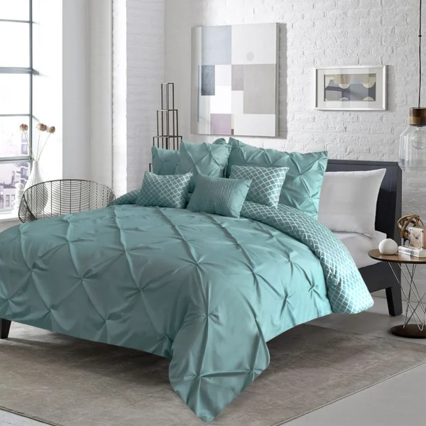microfiber bedding set luxury comforter  s 7 pieces  king size    bed - Image 7