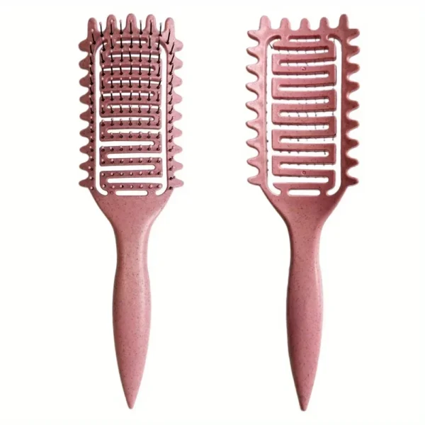 Curl Define Styling Brush Hollow Boar Bristle Detangling Hair Brush Tangled Hair Comb Shaping Defining Curls Hair Styling Tools - Image 6