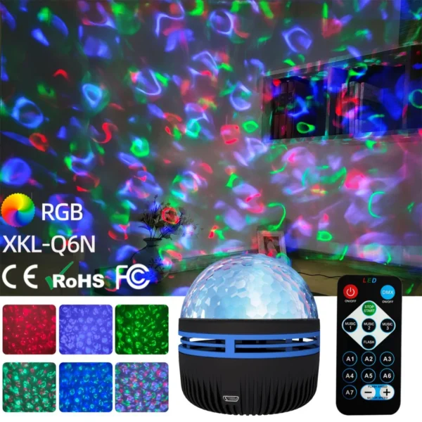 USB Galaxy Projector Aurora 5V Night Light 360° Rotating GB Colorful NightLights with Remote Control for Home Theater Room Deco - Image 3