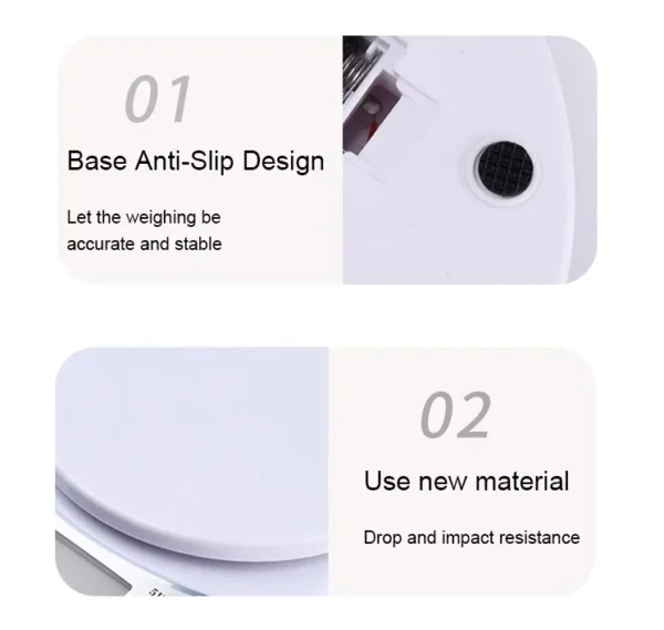 1pc 5kg Portable Digital Scale Scales Food Balance Measuring Weight Kitchen LED Electronic Scales - Image 6