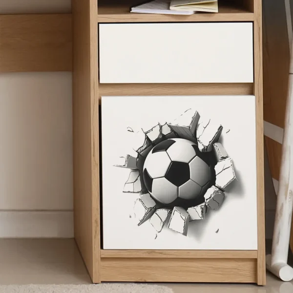 Creative Broken Wall Football Wall Stickers Kids Room Background Decor Mural Child Bedroom Home Decoration Self-adhesive Decals - Image 5