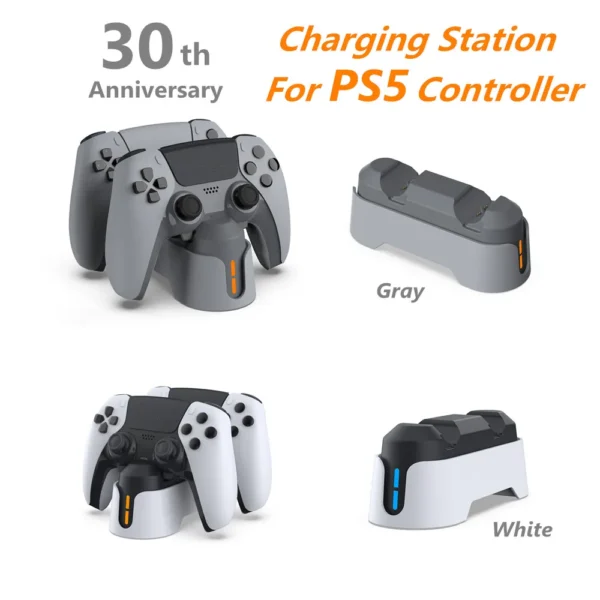 Dual Controller Charger Charging Station For PlayStation 5 Dualsense Controller LED Indicator Fast Charger Dock For PS5 Gamepad