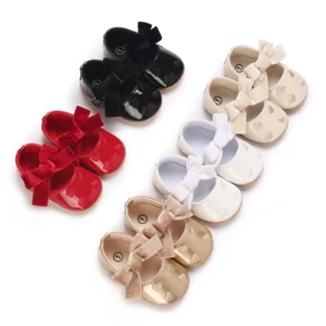 Baby Girls Cute Moccasinss Heart Pattern Bowknot Soft Sole PU Leather Flats Shoes First Walkers Non-Slip Summer Princess Shoes