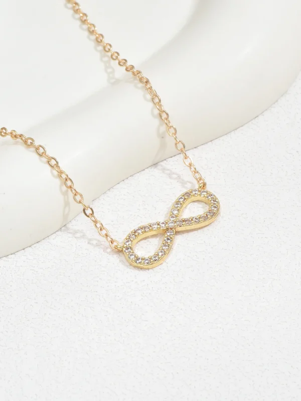 Fashion Simple Stainless Steel Infinity Pendant Necklace for Women Classic Lucky Zircon Love You Forever Jewelry Birthday Gift - Image 4