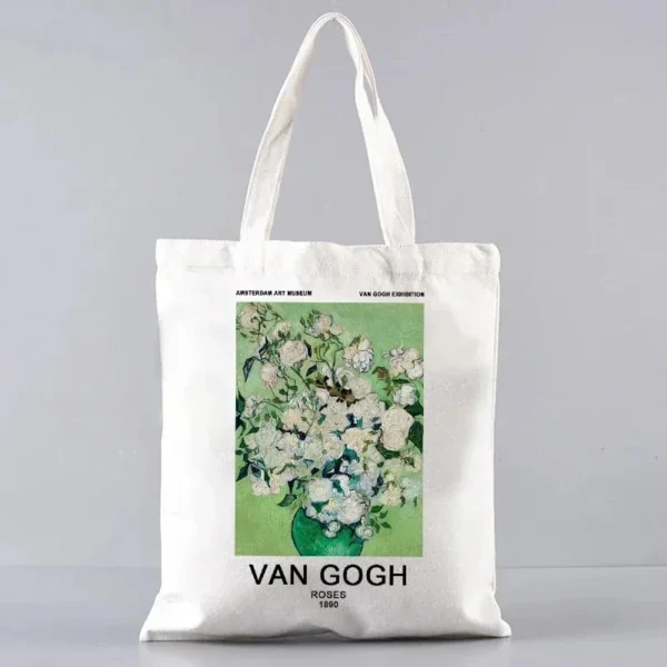 Vincent Van Gogh Capacious Tote Bag Casual Portable Shoulder Bag Lightweight Shopping Bag Reusable Canvas Bag Gift for Girls - Image 7