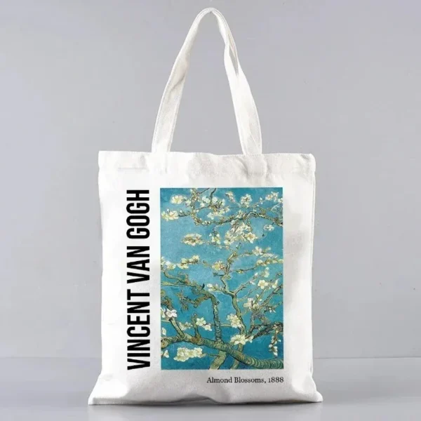 Vincent Van Gogh Capacious Tote Bag Casual Portable Shoulder Bag Lightweight Shopping Bag Reusable Canvas Bag Gift for Girls - Image 16