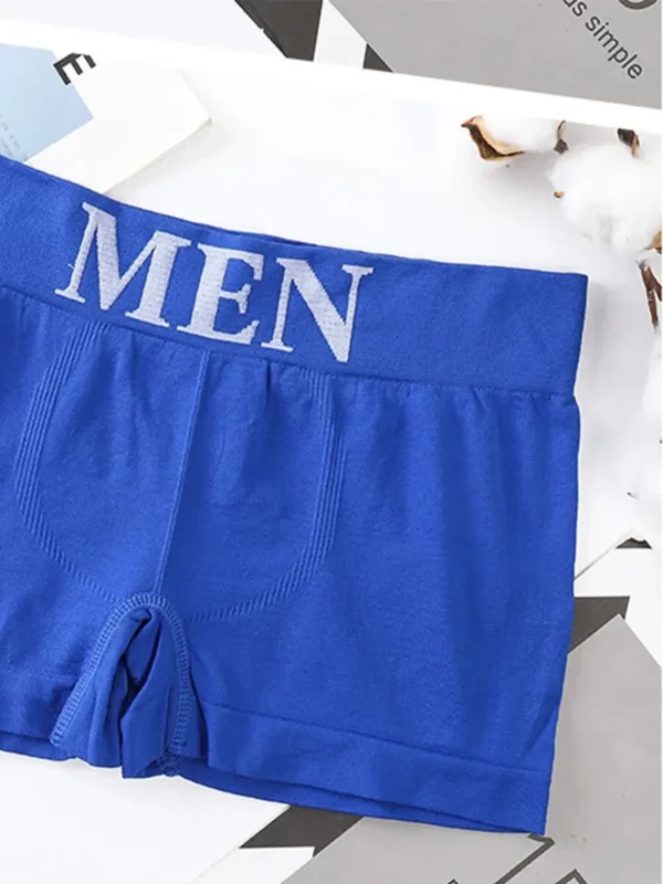 5 PCs Men's High Elastic Plain Color Comfortable Boxer Briefs Panties Breathable Pantyhose - Image 9