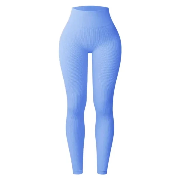 Women's seamless knitted thread yoga pants high waisted sports leggings hip lifting running training slimming and fashionable - Image 9