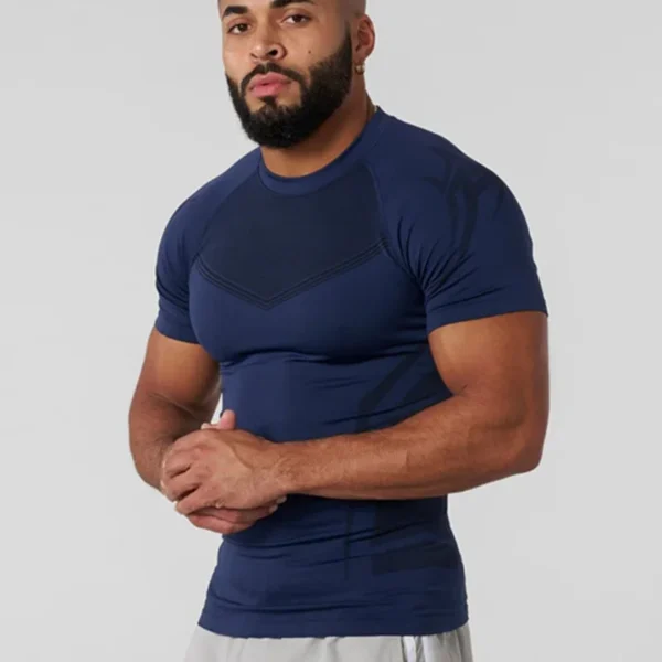 Men Short Sleeve Compression Shirts Quick Dry Fitness Cycling Running T-Shirt Workout Training Underwear Gym Clothing - Image 8