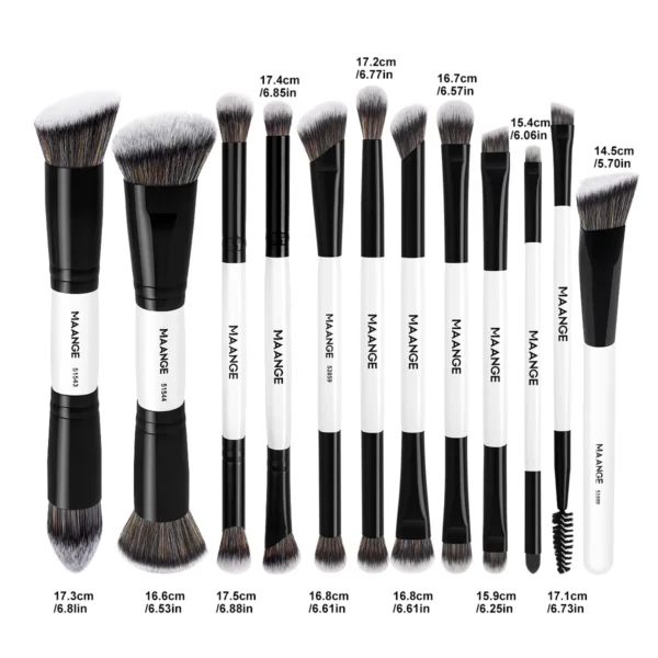 MAANGE 12pcs Makeup Brush Set Premium Synthetic Hair Includ Powder Foundation Concealer Eyeshadow Blending Brush Cosmetics Tools - Image 2