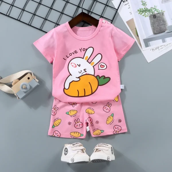 2PCS mother Kids Clothes Children's Sets Boys Girl T-shirt Shorts Summer Cotton Short sleeve Baby Children Clothing Toddler Suit - Image 9