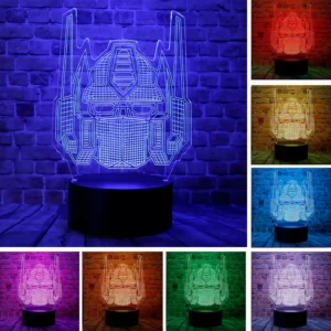 3D LED Night Light Hottoys Cool Transformers Bumblebee Knight Table Lamp with Remote Control 16 Colours Gift for Fans and Kids