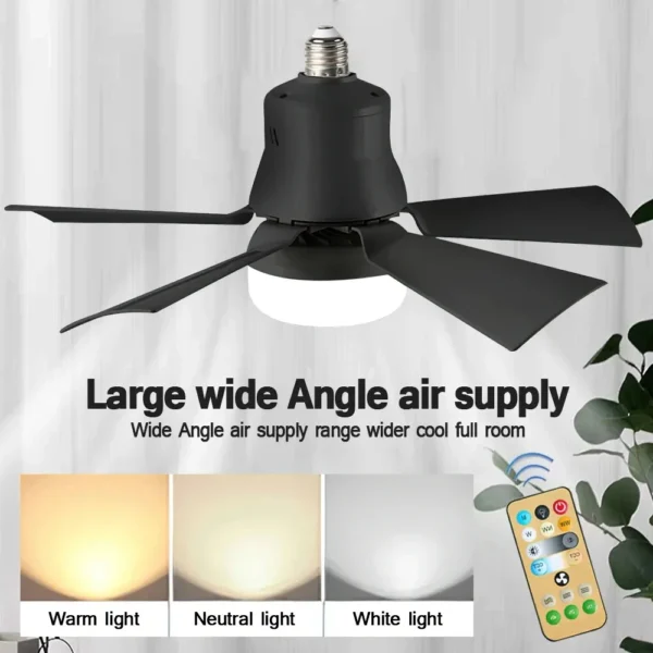 Ceiling Fan LED With Light Remote Control Dimmable 30W E27 Base Modern Smart Wireless Fans Lighting For Bedroom and Living Room - Image 2