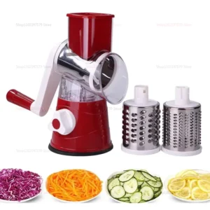 Multifunctional Drum Vegetable Slicer Hand Crank Kitchen Chopper Potato Grater Cheese Grinder with Interchangeable Blades