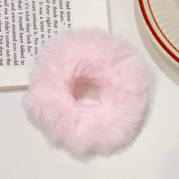 New Colorful Fluffy Hair Band For Women Girls Ponytail Holder Hair Tie Plush Scrunchie Rubber Band Fashion Hair Accessories - Image 12